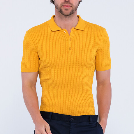 Men's Knitwear Polo // Mustard (S)