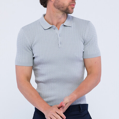Men's Knitwear Polo // Gray // Style 2 (S)