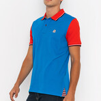 Men's Polo Shirt Short Sleeve // Sax // Style 2 (S)