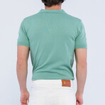 Johnny Collar Birdseye Sweater // Mint Green (S)