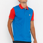 Men's Polo Shirt Short Sleeve // Sax // Style 2 (S)