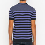 Men's Knitwear Polo // Black + Lilac (S)