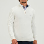 Half Zipper Pullover // White (S)