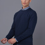 Men's Crew Neck Pullover // Navy Melange (S)