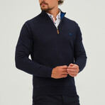 Half Zipper Pullover // Navy Blue (S)