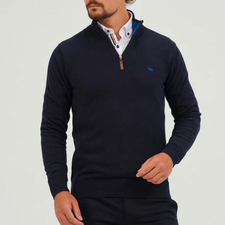 Half Zipper Pullover // Navy Blue (S)