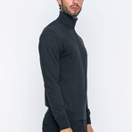 Men'sTurtleneck Pullover // Black (S)