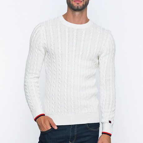 Men's Knit Sweater	Pullover // Ecru (S)