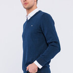 V-Neck Logo Pullover // Blue (S)