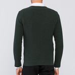 Men's Crew Neck Pullover // Green Melange (S)