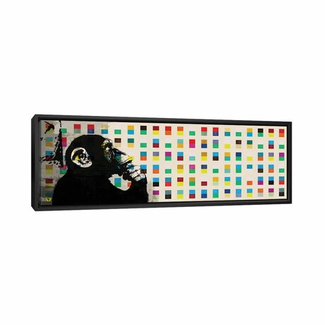 The Thinker Monkey Color Dots Panoramic by Unknown Artist