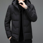 Hooded Puffer Jacket // Black (XL)