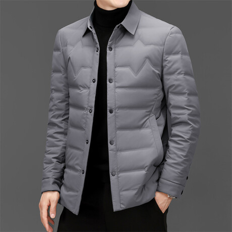 CHEST ACCENT SHACKET // LIGHT GRAY (L)