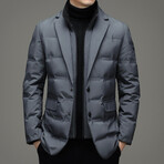 LAYERED BLAZER // DARK GRAY (M)