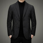 QUILTED BLAZER // BLACK (XL)