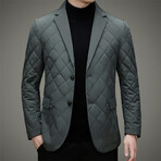 QUILTED BLAZER // GREEN (XL)