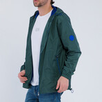 Men's Windbreaker // Forest Green + Royal Blue (S)