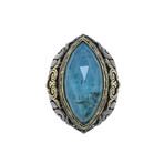 Iliada Sterling Silver + 18K Yellow Gold + Chrysocolla Statement Ring // Ring Size: 7 // New