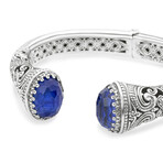 Sterling Silver + Lapis Cuff Bracelet // 7" // New