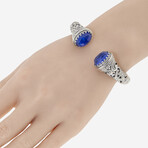 Sterling Silver + Lapis Cuff Bracelet // 7" // New