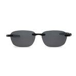 Revo // Men's Descend Polarized Rimless Rectangle Sunglasses // Fold Black + Graphite // New
