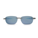 Revo // Men's Descend Polarized Rimless Rectangle Sunglasses // Fold Crystal + Blue Water // New