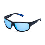 Revo // Unisex Polarized Caper Wrap Sunglasses // Matte Black + Blue Water // New