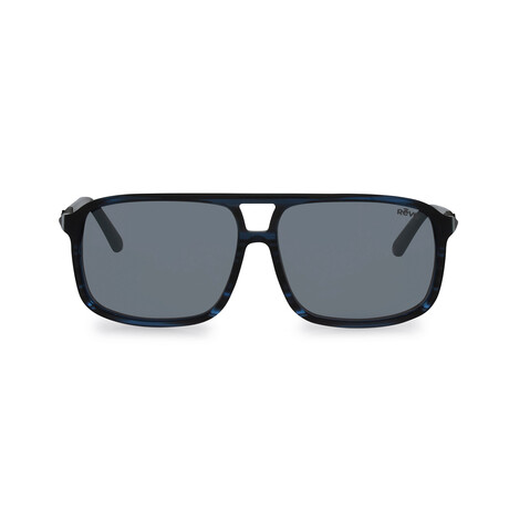 Revo // Men's Desert Navigator Polarized Sunglasses // Blue Horn Tortoise + Graphite // New