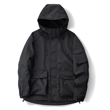 Utility Hooded Jacket Jacket // Black (XS)