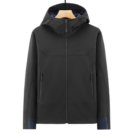 Hooded Jacket // Black + Dark Blue (XS)