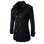 Refined Trench Peacoat // Black  (M)