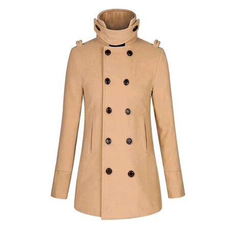 High-necked Peacoat // Camel (XS)