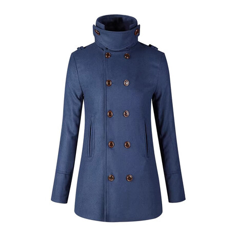 High-necked Peacoat // Blue (XS)