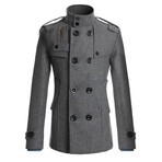 Military Style Peacoat // Dark Gray (3XL)