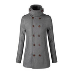 High-necked Peacoat // Gray (XS)