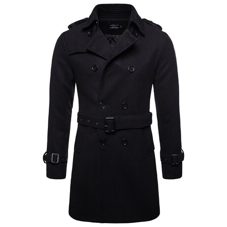 Refined Trench Peacoat // Black (XS)