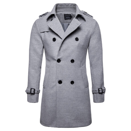 Refined Trench Peacoat // Light Gray (XS)