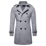 Refined Trench Peacoat // Light Gray (M)