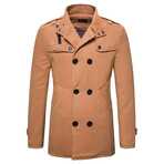 Tabbed Chest Peacoat // Camel (2XL)