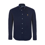 Long Sleeve Button Up // Navy (L)