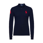 Long Sleeve Big Pony Polo Shirt // Navy (XL)