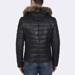 Hooded Quilted Jacket // Black (S)