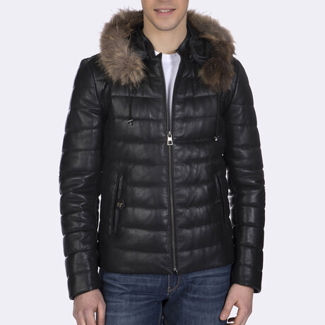 Hooded Quilted Jacket // Black (S)