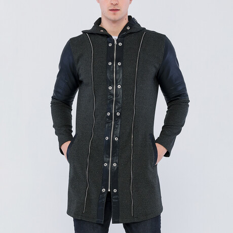 Zip Snap Accent Jacket // Olive + Black (S)