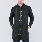 Zip Snap Accent Jacket // Olive + Black (S)