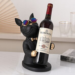 French Bulldog Resin Sculpture // Wine Holder (Blue + Green)