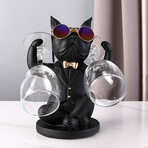 French Bulldog Resin Sculpture // Glass Holder (Black)