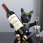 French Bulldog Resin Sculpture // Wine Bottle & Wine Opener (Orange)