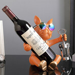 French Bulldog Resin Sculpture // Wine Bottle & Wine Opener (Orange)