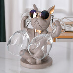 French Bulldog Resin Sculpture // Glass Holder (Black)